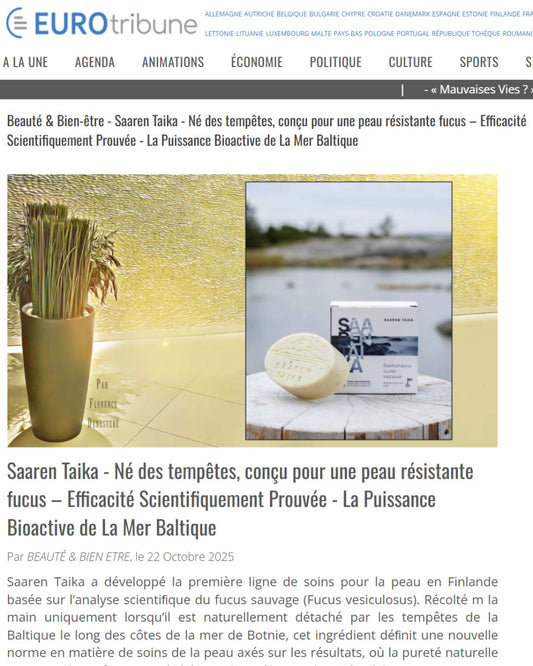 Saaren Taika’s bladderwrack innovation was featured in three French media: Le Petit Marseillanais, Occitanie Tribune, and EuroTribune.