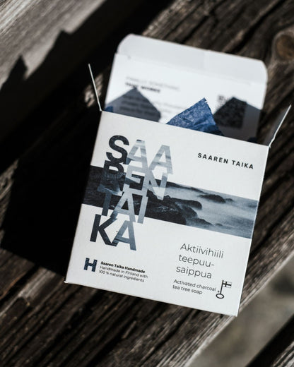 Activated Charcoal Tea Tree Soap, for all skin types, including itchy and acne-prone skin